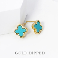 GOLD PLATED QUATREFOIL POST EARRINGS