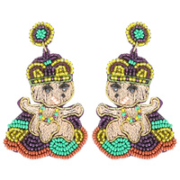 MARDI GRAS KING CAKE BABY POST EARRINGS