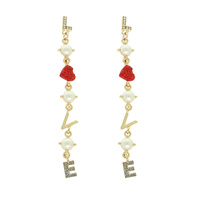 VALENTINE THEME JEWELED LINEAR EARRINGS