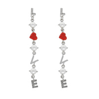 VALENTINE THEME JEWELED LINEAR EARRINGS