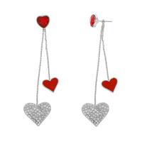 HEART THEME TASSEL CHAIN EARRINGS