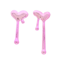 METALLIC HEART POST EARRINGS