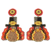 THANKSGIVING TURKEY SEED BEAD POST EARRINGS