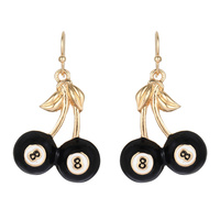 8 BALL CHERRY FRENCH WIRE EARRINGS