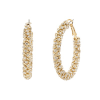 RHINESTONE PAVE TUBE HOOP EARRINGS