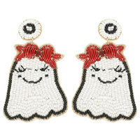 HALLOWEEN GHOST SEED POST EARRINGS
