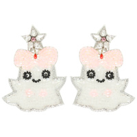 HALLOWEEN GHOST SEED POST EARRINGS