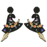 HALLOWEEN WITCH HAT SEED POST EARRINGS