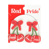 GAMEDAY CHERRY HEART EARRINGS