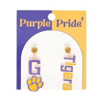 GAME DAY GO TIGERS DANGLE EARRINGS