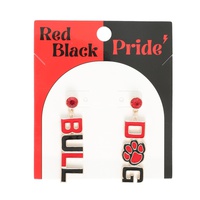 GAME DAY BULLDOG DANGLE EARRINGS
