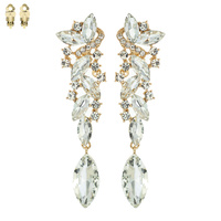 BUTTERFLY PETAL CLUSTER CRYSTAL  CLIP-ON EARRINGS