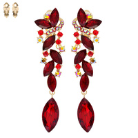 BUTTERFLY PETAL CLUSTER CRYSTAL  CLIP-ON EARRINGS