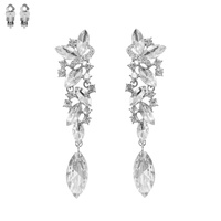 BUTTERFLY PETAL CLUSTER CRYSTAL  CLIP-ON EARRINGS