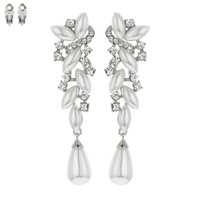 BUTTERFLY PETAL CLUSTER CRYSTAL  CLIP-ON EARRINGS