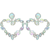 CRYSTAL OPEN HEART DROP CLIP EARRINGS