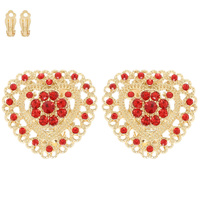 FILIGREE HEART SHAPED CLIP-ON EARRINGS