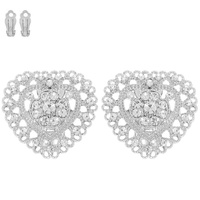 FILIGREE HEART SHAPED CLIP-ON EARRINGS