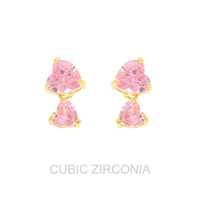 CUBIC ZIRCONIA HEART SHAPED STUD EARRINGS