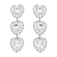 CRYSTAL HEART RHINESTONE HALO POST EARRINGS