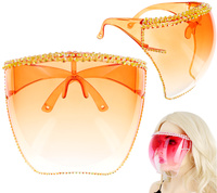 OMBRE BUBBLE FACE SHIELD WITH RHINESTONE