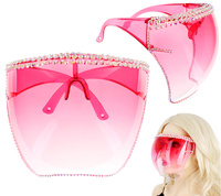 OMBRE BUBBLE FACE SHIELD WITH RHINESTONE