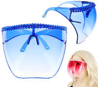 OMBRE BUBBLE FACE SHIELD WITH RHINESTONE