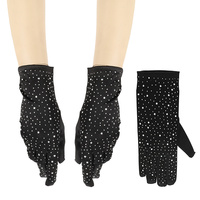 ELEGANT PARTY RHINESTONE LONG SATIN OPERA GLOVES