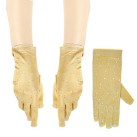 ELEGANT PARTY RHINESTONE LONG SATIN OPERA GLOVES