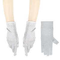 ELEGANT PARTY RHINESTONE LONG SATIN OPERA GLOVES