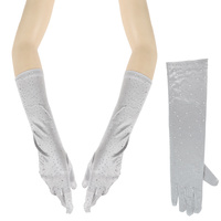 ELEGANT PARTY RHINESTONE LONG SATIN OPERA GLOVES