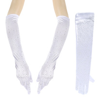 ELEGANT PARTY RHINESTONE LONG SATIN OPERA GLOVES