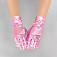 Metallic Wrist Length Gloves