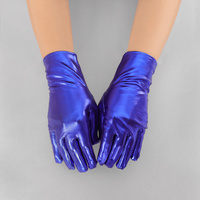 Metallic Wrist Length Gloves