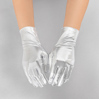 Metallic Wrist Length Gloves