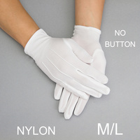 MEDIUM TO LARGE - BRIDAL WEDDING WHITE SHORT NYLON GLOVES