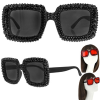 SPARKLING RHINESTONE SQUARE SUNGLASSES