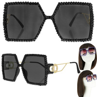 SPARKLING RHINESTONE SQUARE SUNGLASSES