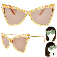 SPARKLING RHINESTONE CAT EYE SUNGLASSES