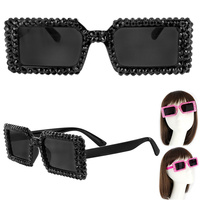 SPARKING RHINESTONE VINTAGE  RECTANGLE SUNGLASSES