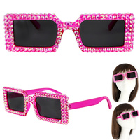 SPARKING RHINESTONE VINTAGE  RECTANGLE SUNGLASSES