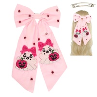 HALLOWEEN THEME GHOST BOW BARRETTE HAIR CLIP
