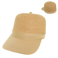 STRAW WOVEN PAPER BRAID BASEBALL CAP