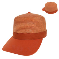 STRAW WOVEN PAPER BRAID BASEBALL CAP