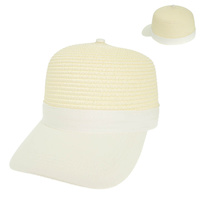 STRAW WOVEN PAPER BRAID BASEBALL CAP