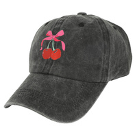 CHERRIES EMBROIDERED BASEBALL CAP