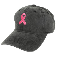 PINK RIBBON EMBROIDERED BASEBALL CAP