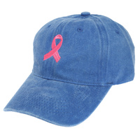 PINK RIBBON EMBROIDERED BASEBALL CAP