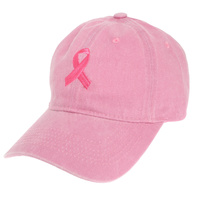PINK RIBBON EMBROIDERED BASEBALL CAP