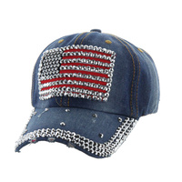 USA FLAG WHITE CAP